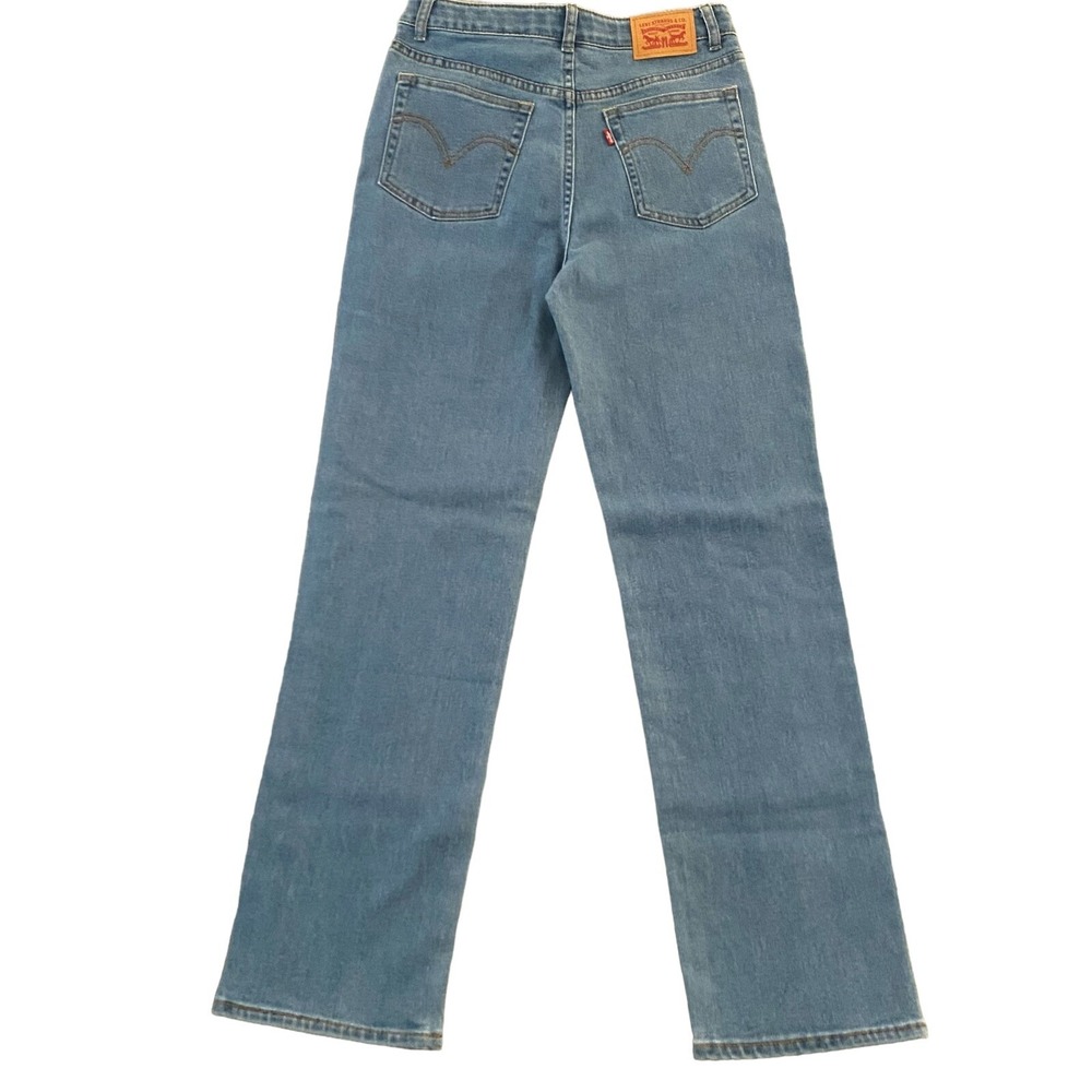 Levi's Ribcage Ankle Straight Kids Teens Denim Jeans Size 16 Light Wash EUC - Picture 3 of 6